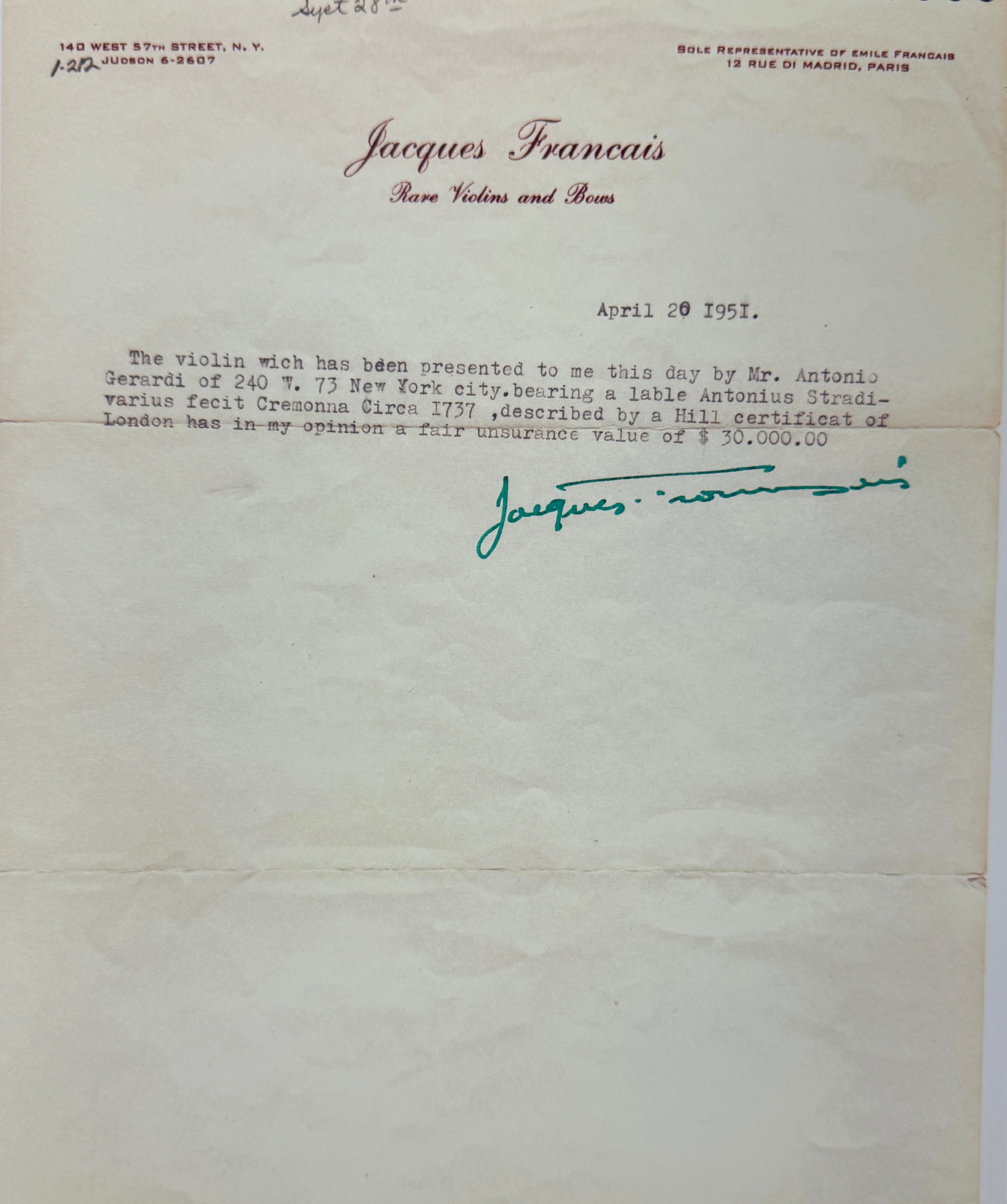 Antonio Stradivari, Cremona, 1737, the 'McKay'