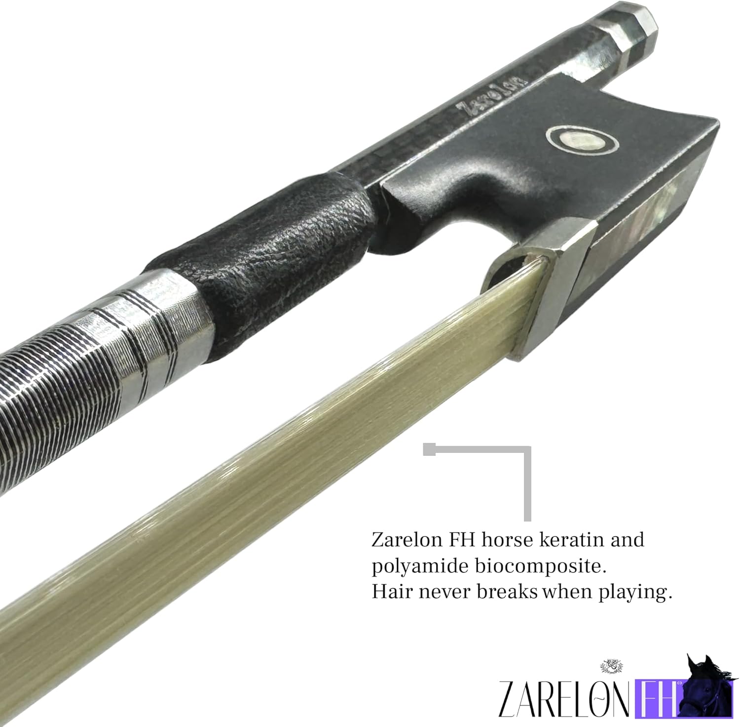 Zarelon FH ® Carbon Fiber Violin Bow with Unbreakable Horsehair