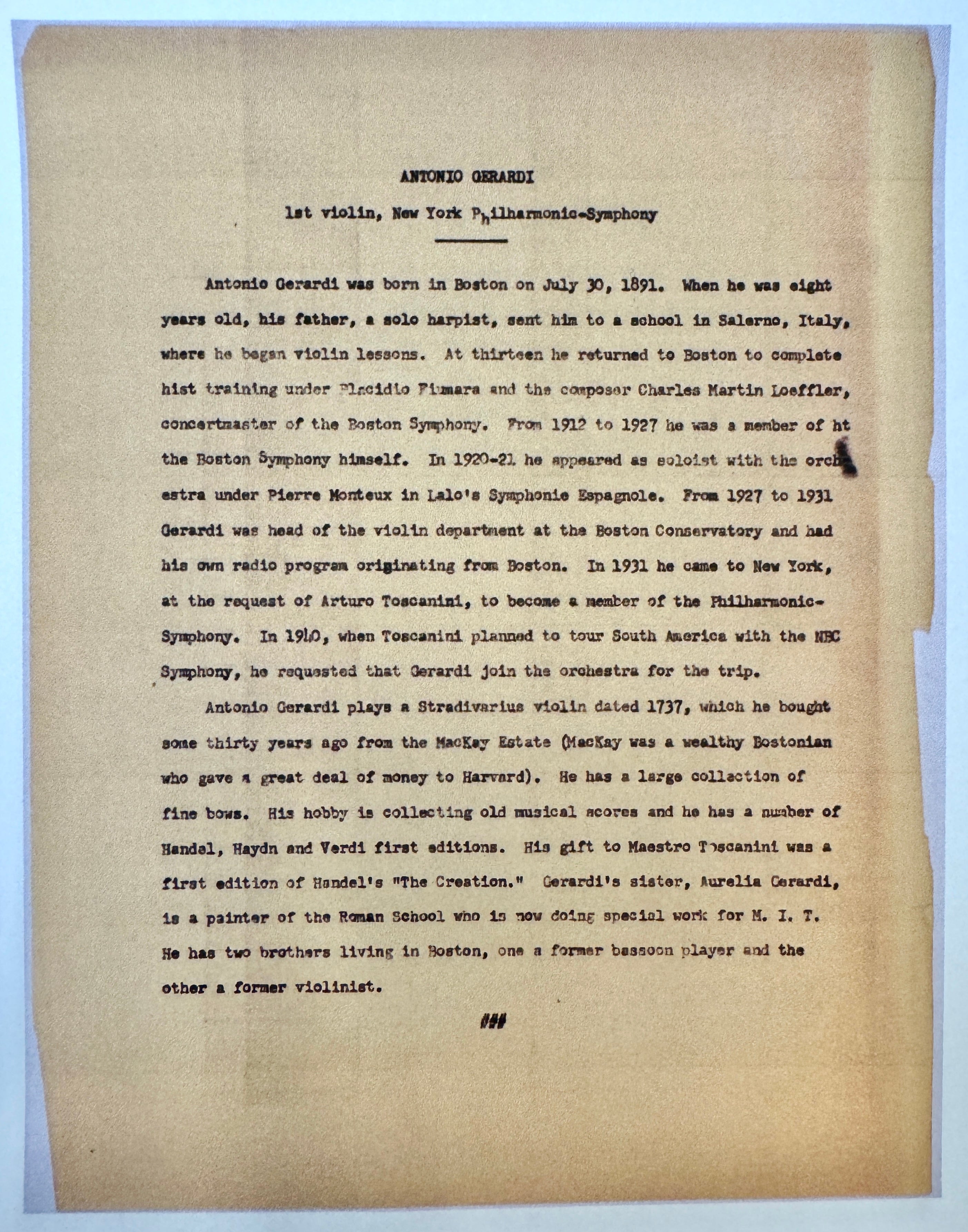 Antonio Stradivari, Cremona, 1737, the 'McKay'